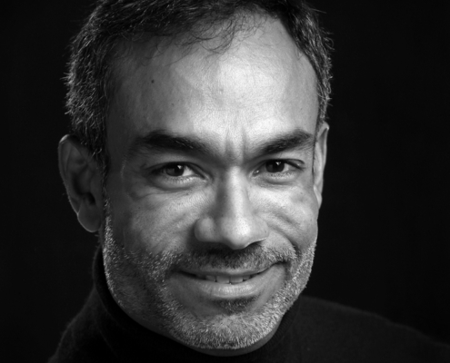 zwart-wit portret in de studio