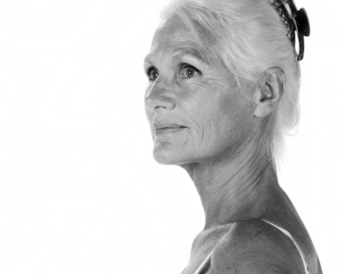 Zwart-wit portret in de studio