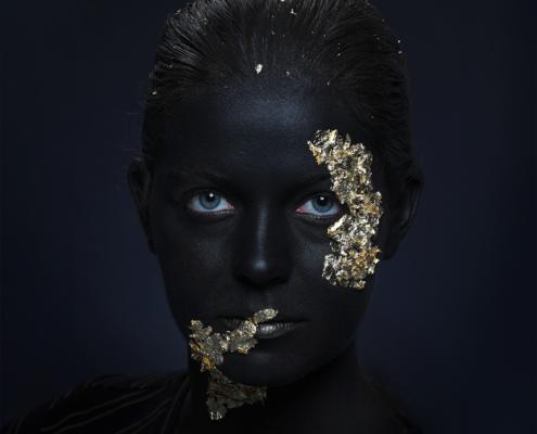 portret zwart-goud