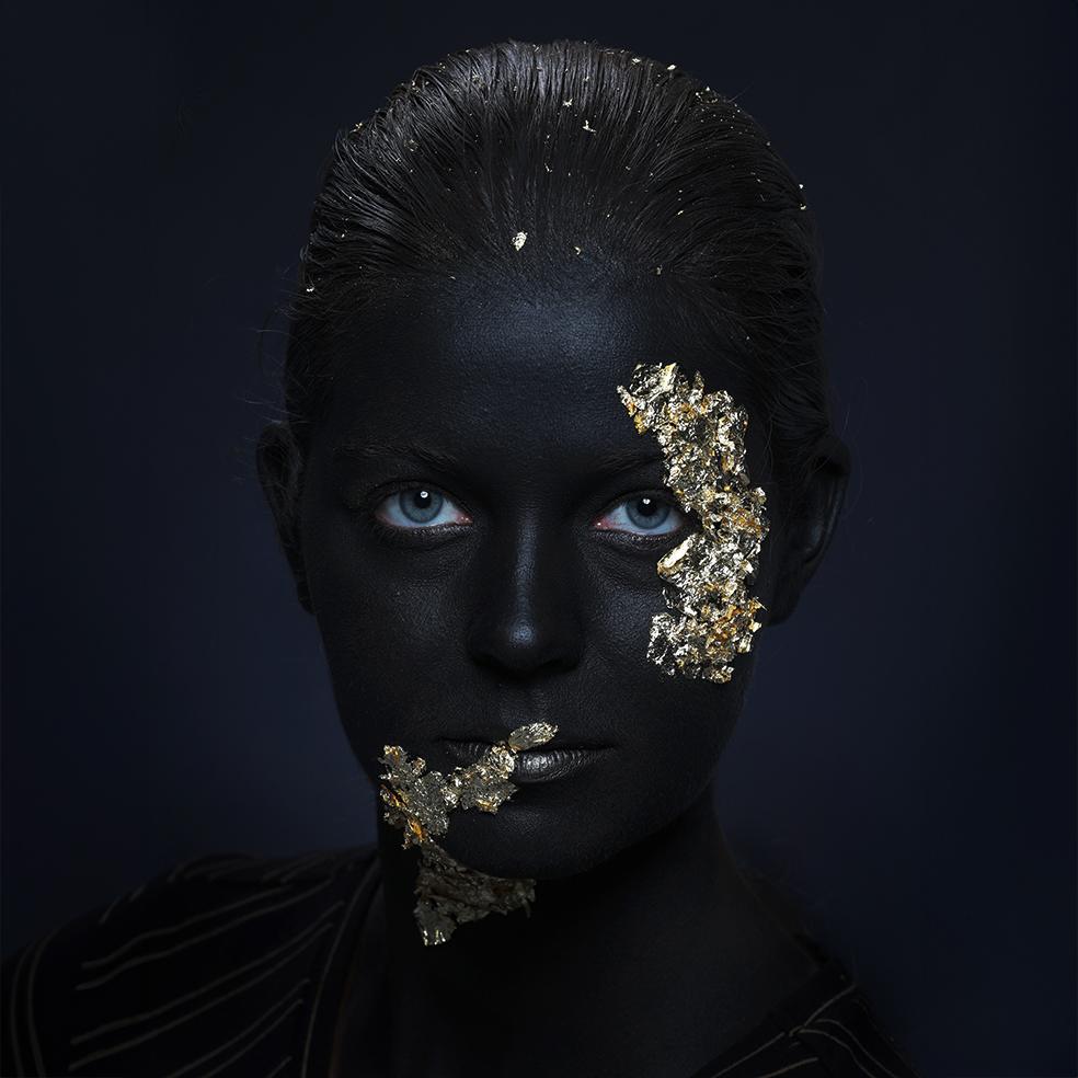 portret zwart-goud